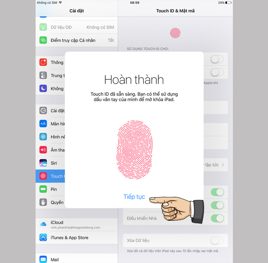 Th&ecirc;m dấu v&acirc;n tay mới