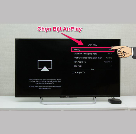 ​Chọn bật AirPlay