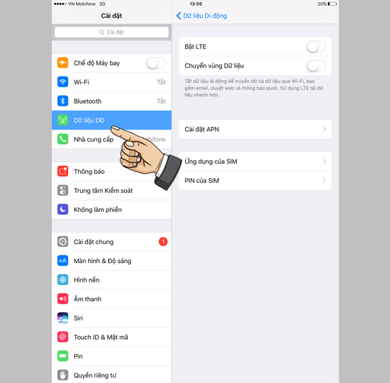 Chọn dữ liệu dd