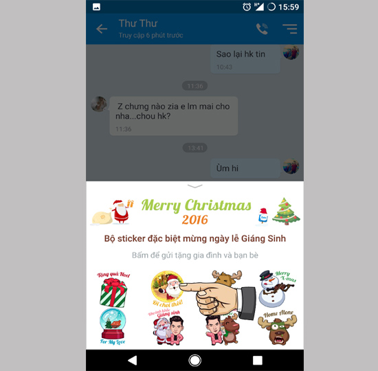 Cách gửi thông điệp chúc giáng sinh trên Zalo Android