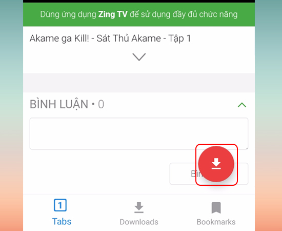  Chọn biểu tượng Tải xuống