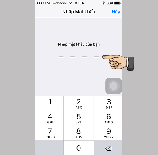 Mật khẩu khóa màn hình nếu có