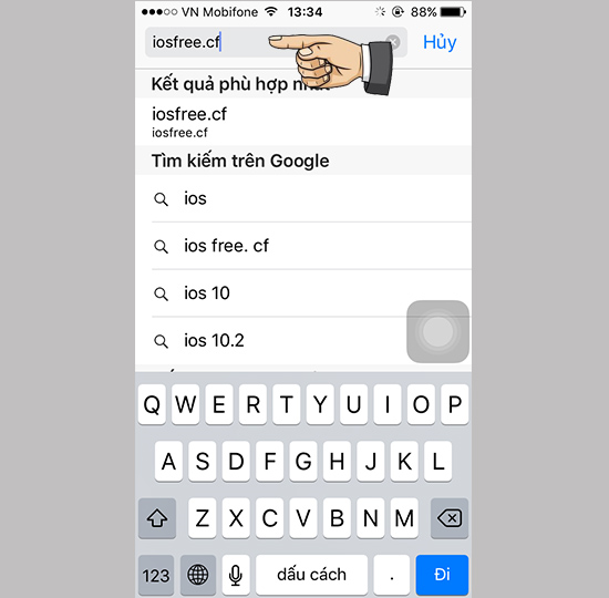 Safari > nhập iosfree.cf