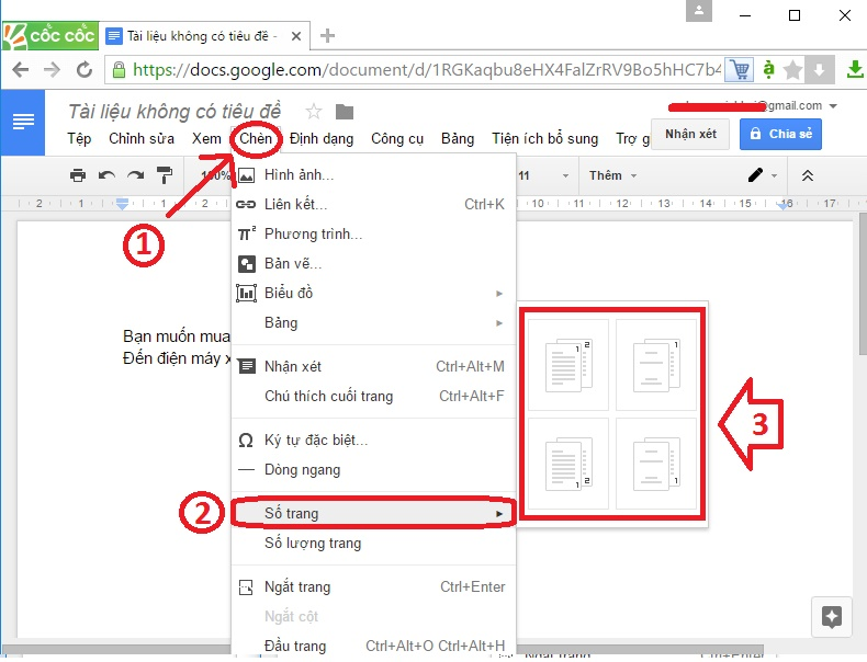 C ch nh s trang trong google docs thegioididong