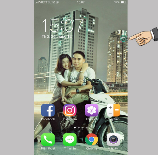 Ấn vào biểu tượng để tăng tốc