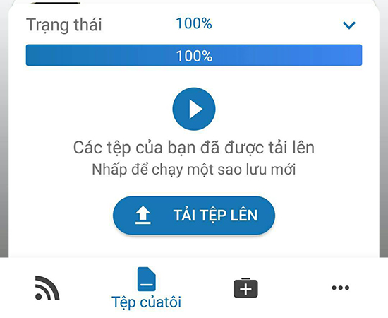 - Bước 7: Chờ quá trình tải lên hoàn tất.