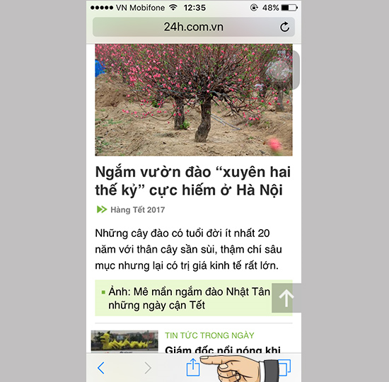 Biểu tượng ô vuông mũi tên bên trong