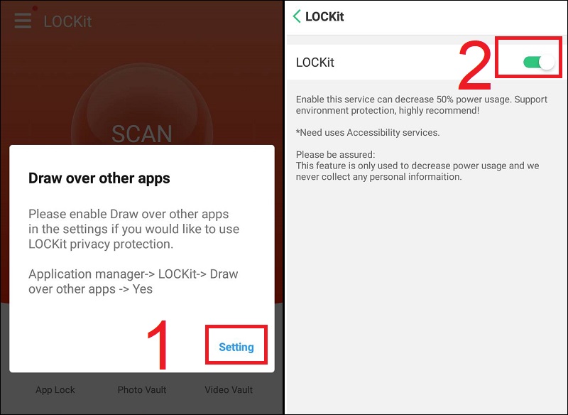 Cho phép ứng dụng