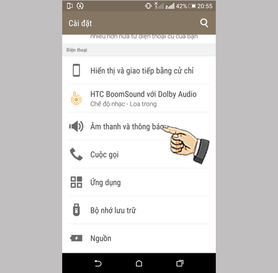 Bước 1: Vào Cài đặt chọn Âm thanh và thông báo