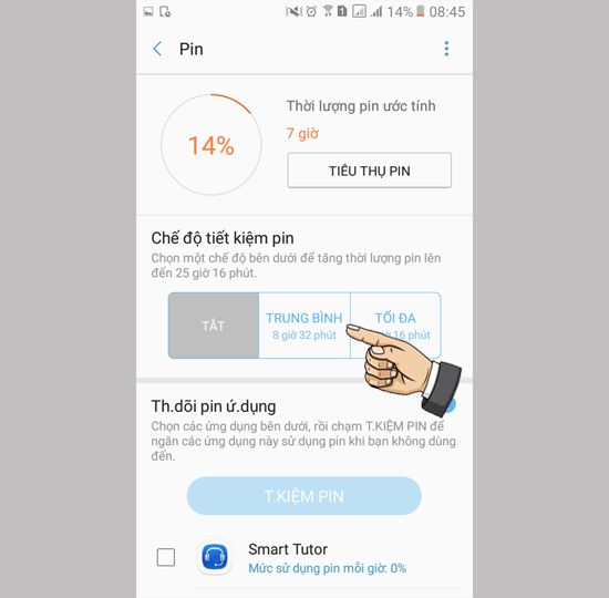 Chọn chế độ tiết kiệm điện