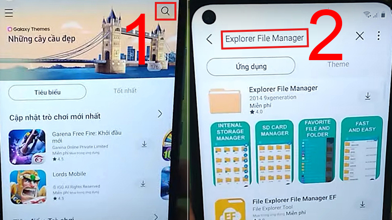 Tìm ứng dụng Explorer File Manager