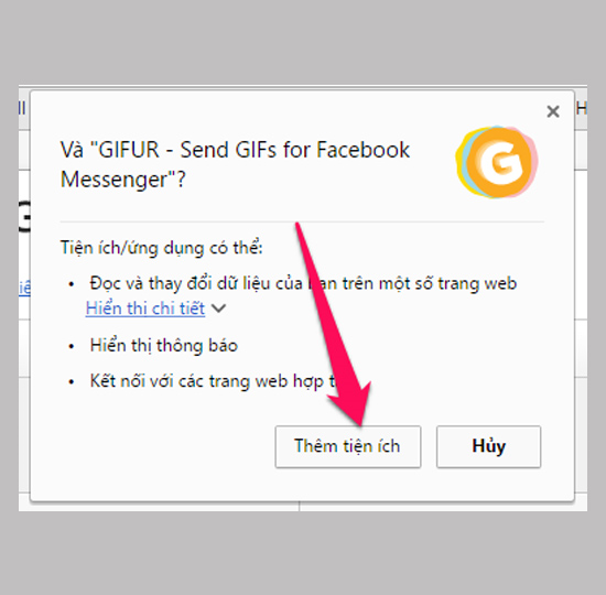 Chọn Thêm tiện ích
