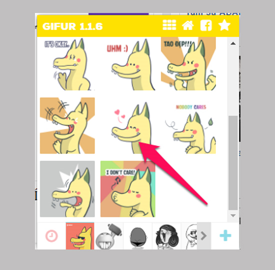 Chọn icon mà bạn muốn gửi