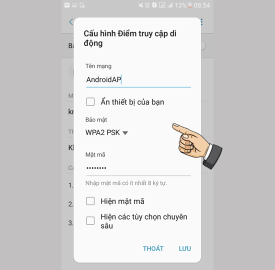 Nhập mật khẩu wifi