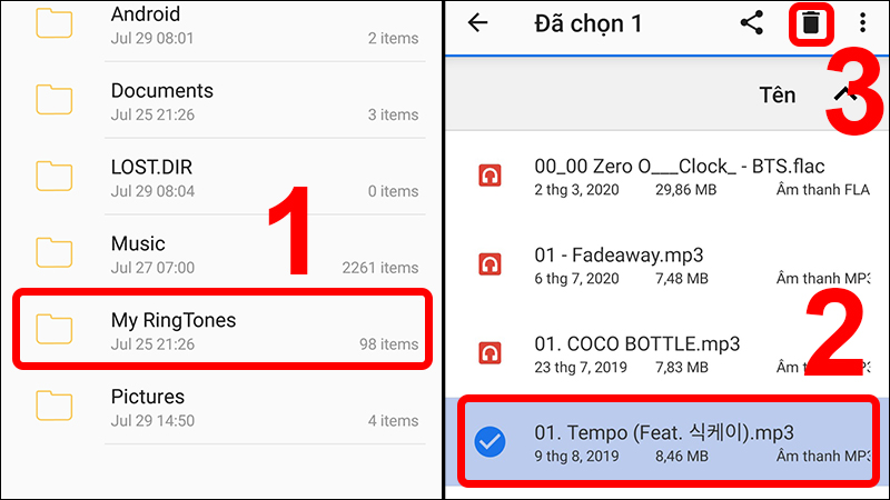 Xóa trong thư mục RingTones