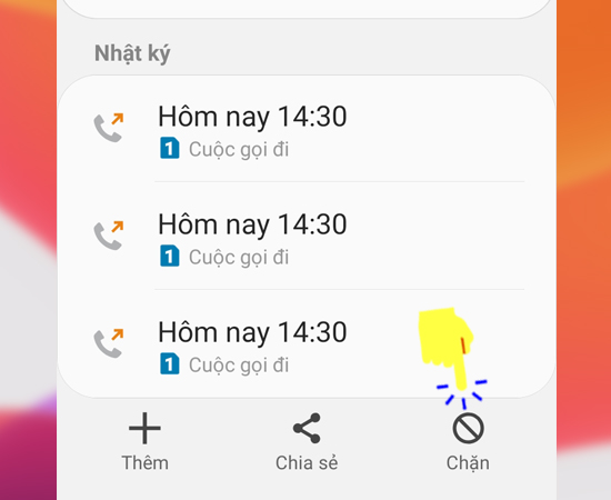 Bước 4: Sau đó bạn hãy bấm Chặn số.