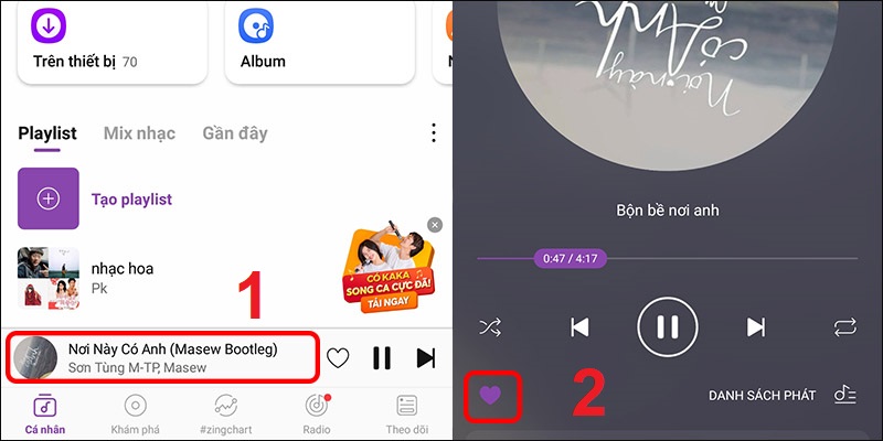 Th&ecirc;m b&agrave;i h&aacute;t v&agrave;o danh s&aacute;ch y&ecirc;u th&iacute;ch
