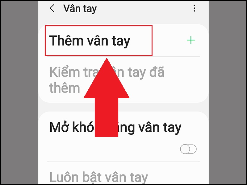 Thêm dấu vân tay mới