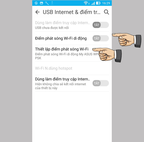 Vào điểm phát sóng Wifi di động
