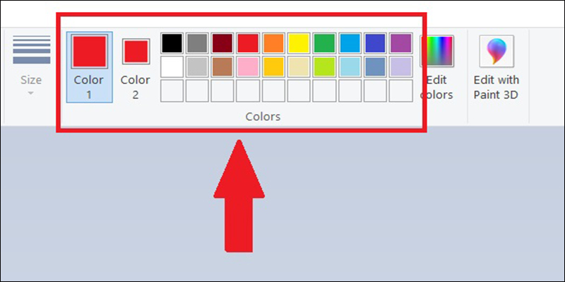 Chọn màu trong bảng màu Paint