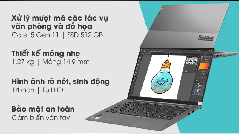 Ảnh minh họa Laptop Lenovo ThinkBook 14s G2 ITL (20VA000NVN)