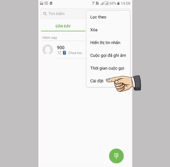Bước 3: Chọn Cài đặt