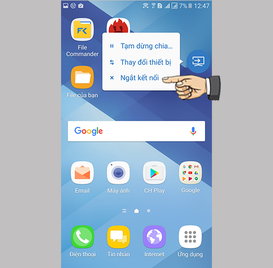 Bước 3: Trạng thái đang và đã kết nối.