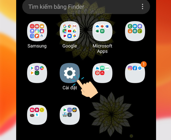 Bước 1: Đầu tiên bạn vào Cài đặt trên màn hình chính.