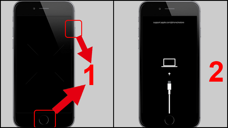 Cách vào Recovery Mode của iPhone 6s đổ về trước và iPad có phím Home