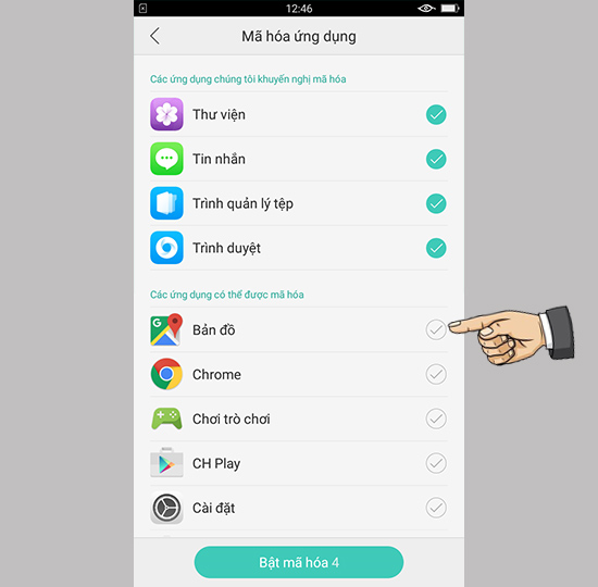 Ứng dụng muốn mã hóa