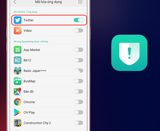 Bước 4: Cuối cùng Chọn một ứng dụng mà bạn muốn đặt mật khẩu.