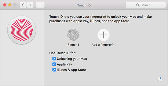 thiet lap touch id