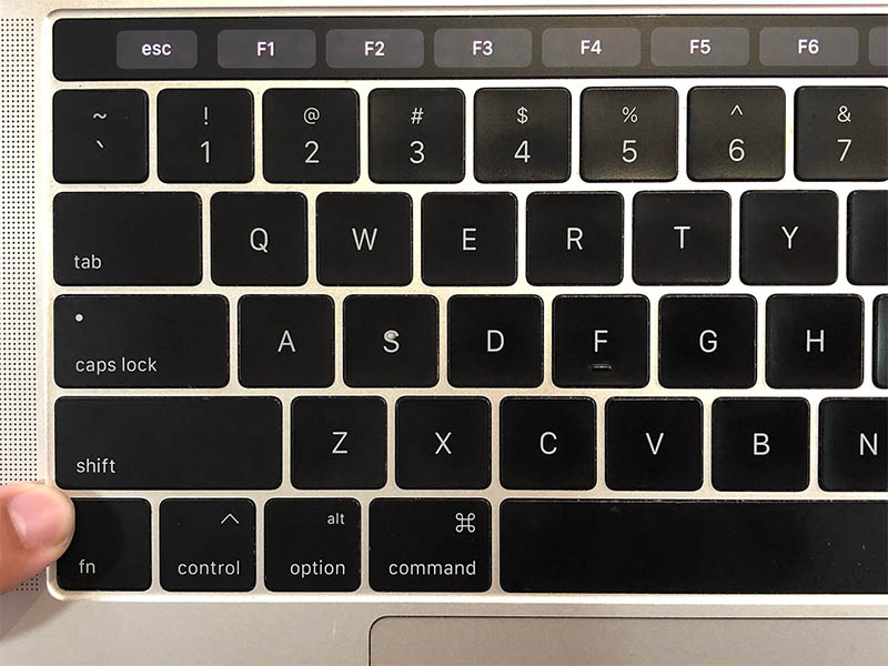 Các phím chức năng hiển thị trên Touch Bar