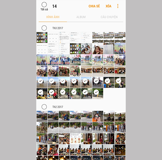 Chọn những tấm ảnh cần đưa vào chế độ riêng tư