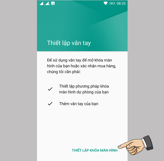 Bước 4: Chọn Thiết lập khóa màn hình