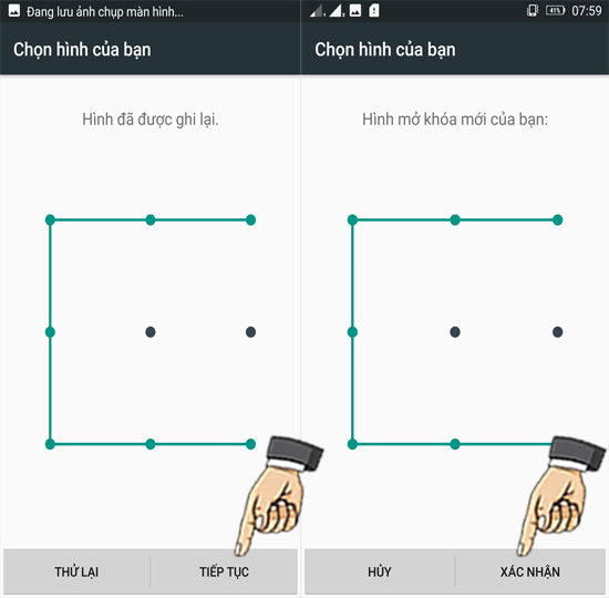 Bước 6: Hoàn tất thiết lập màn hình khóa.