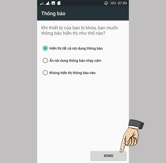 Bước 8: ChọnTiếp theo