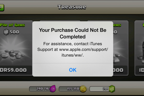 Lỗi thường gặp trong Appstore