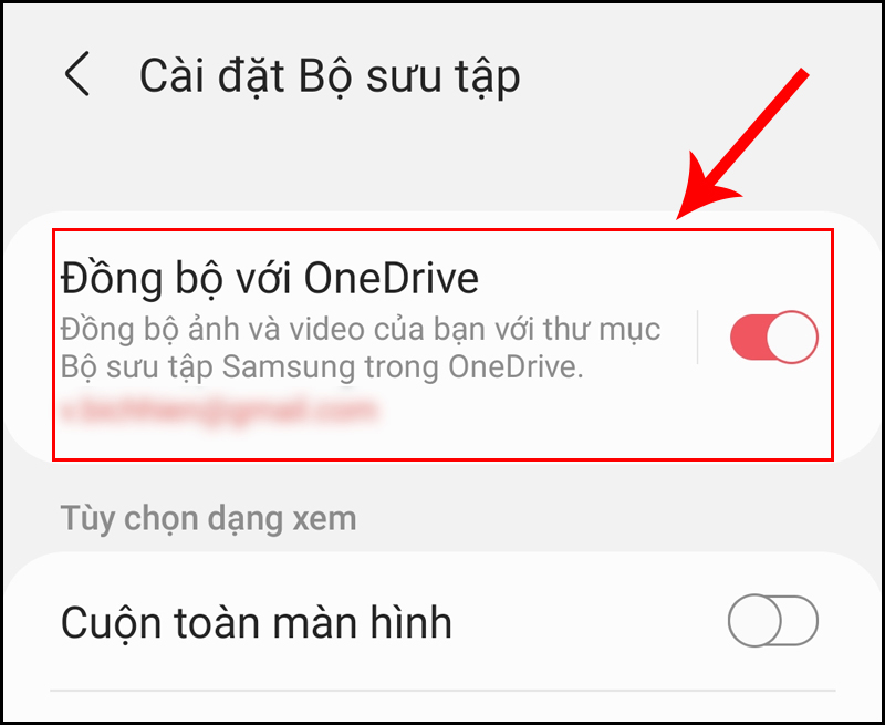 Chọn Đồng bộ với OneDrive để hoàn tất