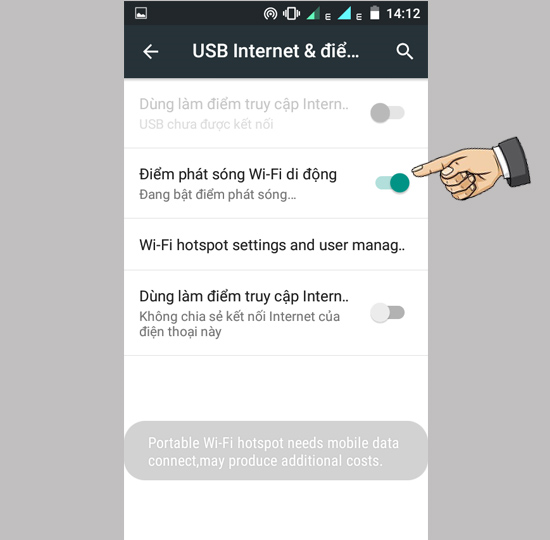 Chọn điểm phát sóng Wifi di động