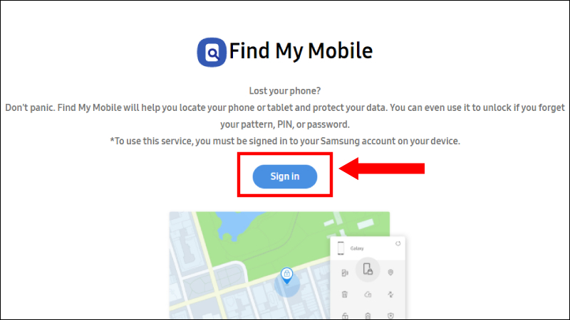 Bạn đăng nhập vào Samsung Account