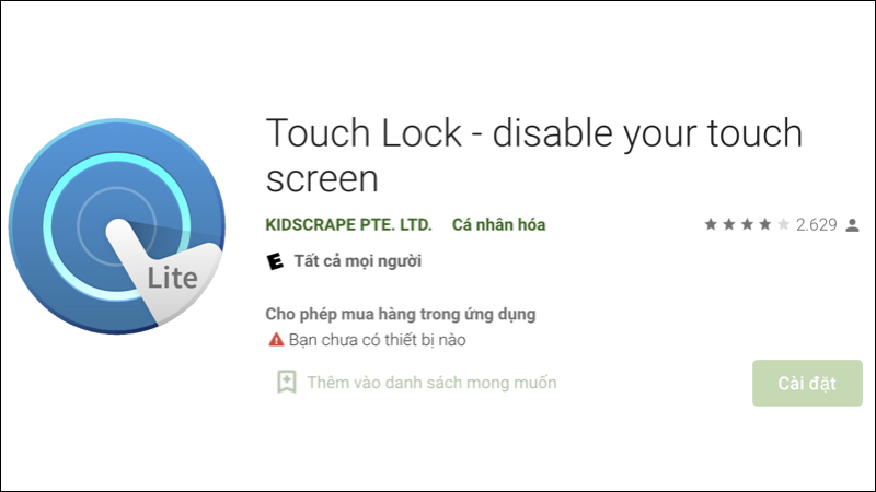 Ứng dụng Touch Lock