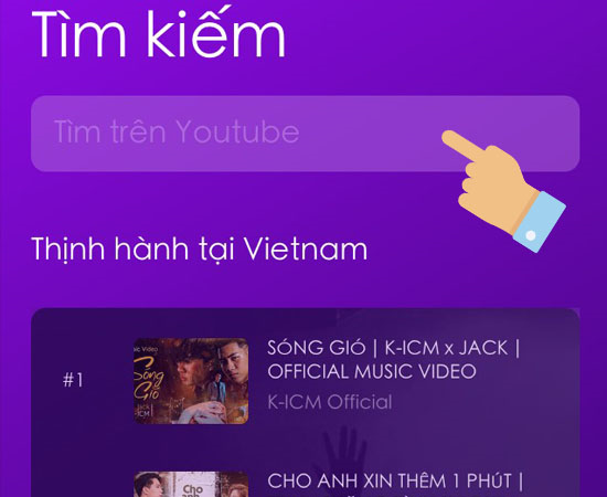 Vào ứng dụng Music Pro tìm kiếm bài hát và nghe