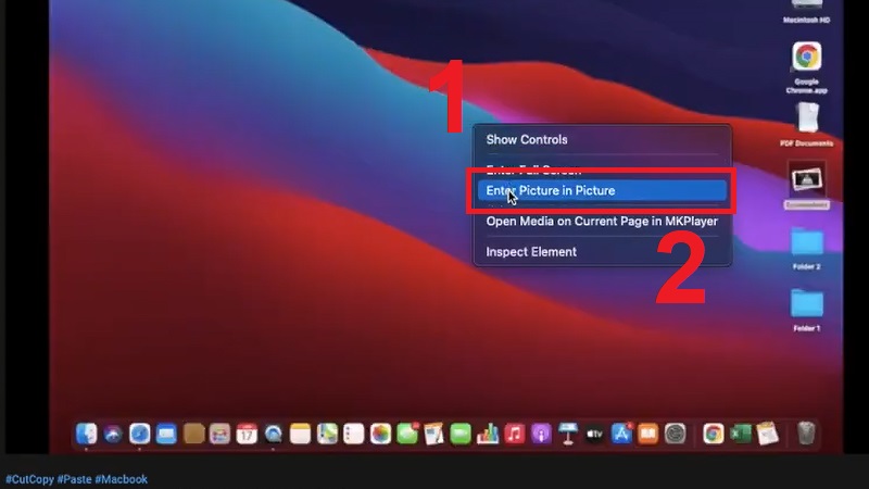 Nhấn chuột phải v&agrave;o video rồi chọn Enter Picture in Picture