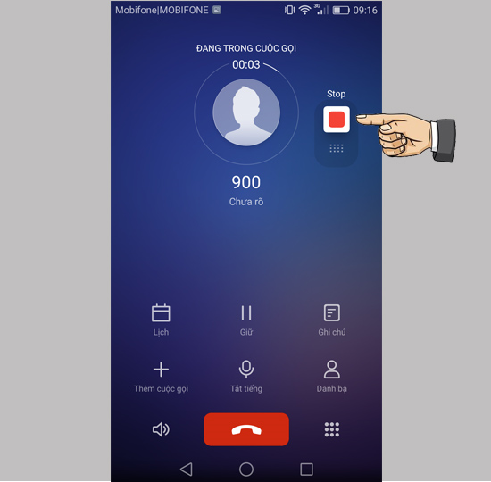 Ứng dụng sẽ tự động ghi âm