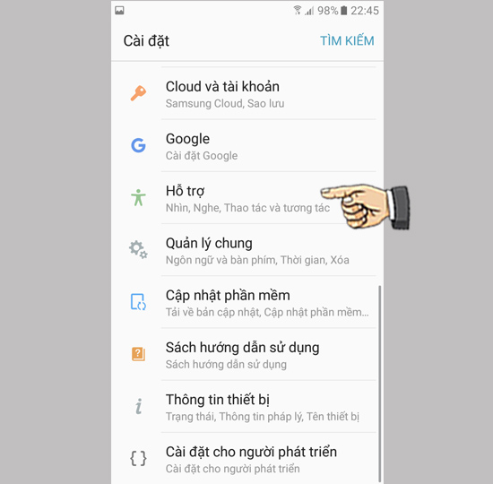 chọn Hỗ trợ