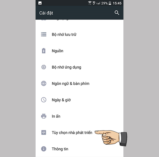 Tùy chọn nhà phát triển