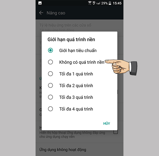 Không có quá trình nền