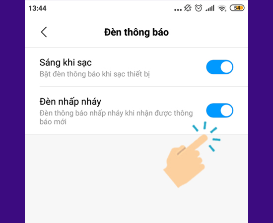 k&iacute;ch hoạt đ&egrave;n th&ocirc;ng b&aacute;o