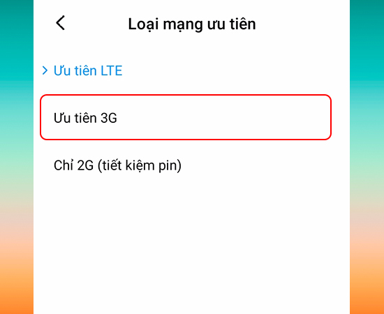  Chọn Ưu ti&ecirc;n 3G